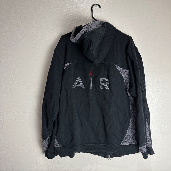 Jordan Other - Nike Air Jordan Retro 3 Shoe Black Cement Print Jacket Vintage Size Large